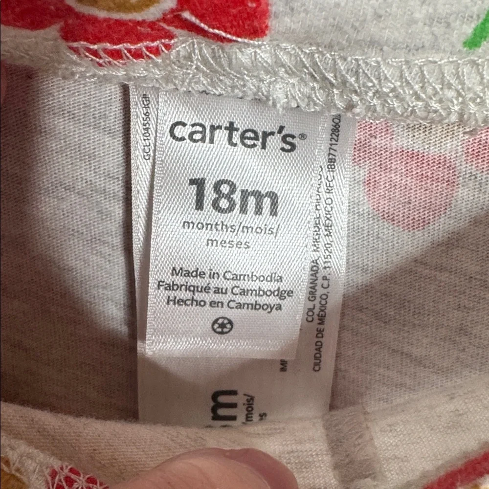 Old Navy Red Cable Knit Sweater & Carter’s Floral Leggings Set 18 Mths (12–18M)
